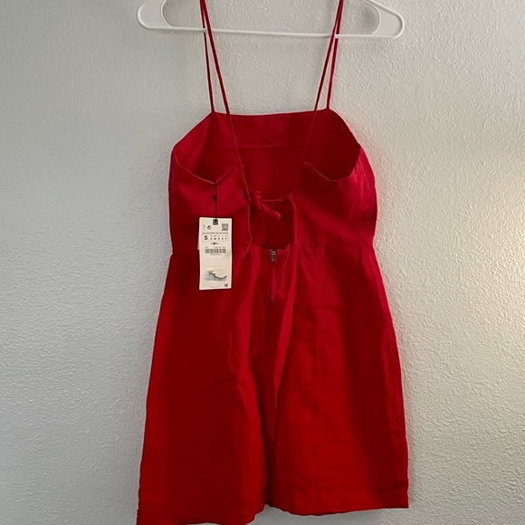 ZARA LINEN AND COTTON BLEND MINI DRESS - Picture 7 of 10